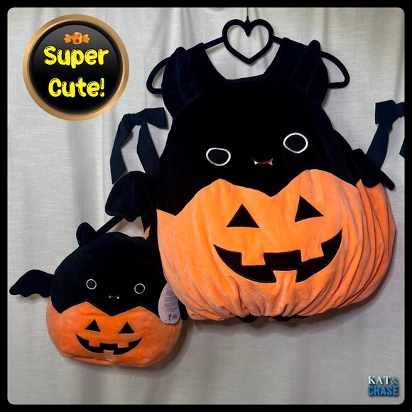 Sold Squishmallows Emily Costume & Basket Bat Pumpkin Halloween Child Youth 6+ - Picture 9 of 12